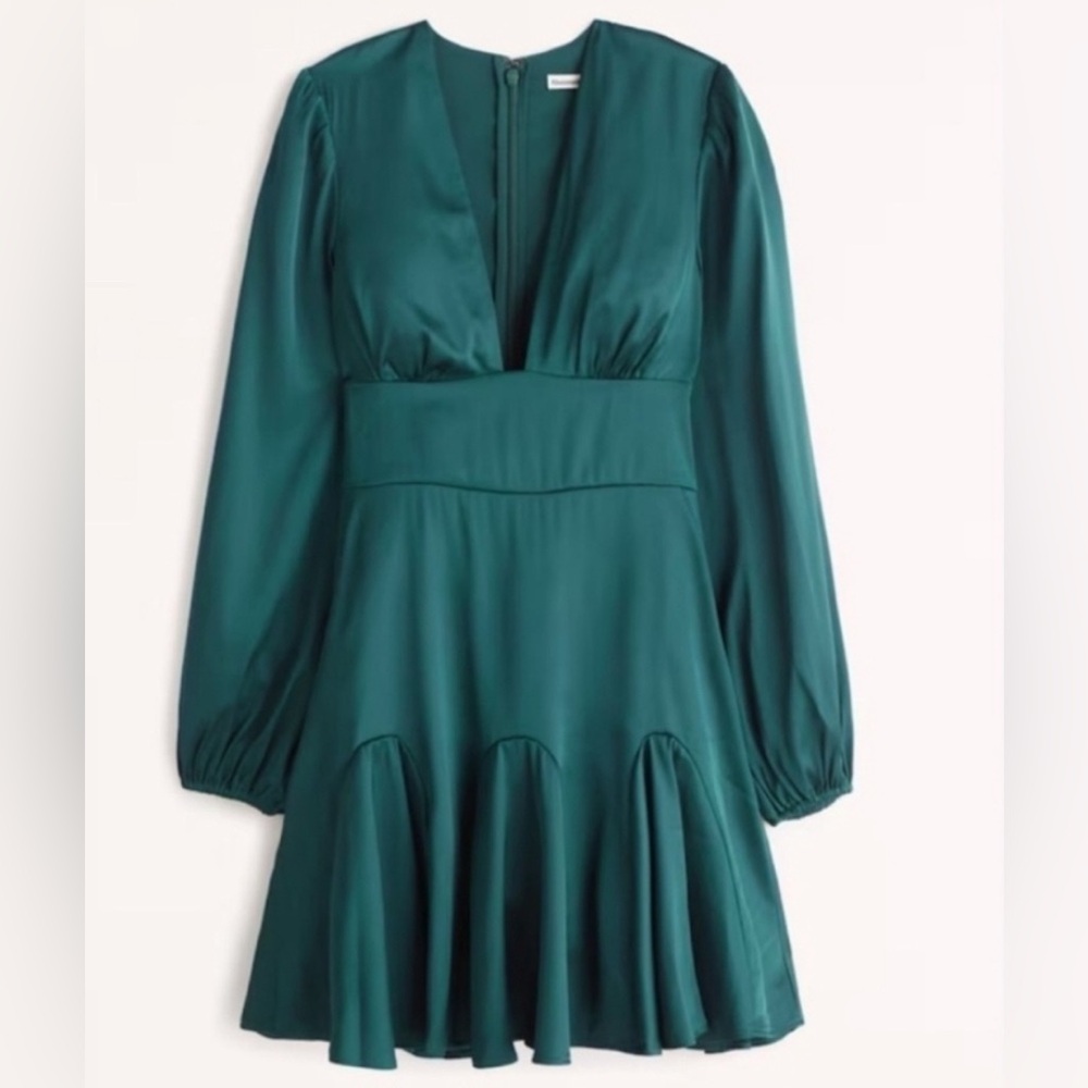 Abercrombie Emerald Green Satin Dress